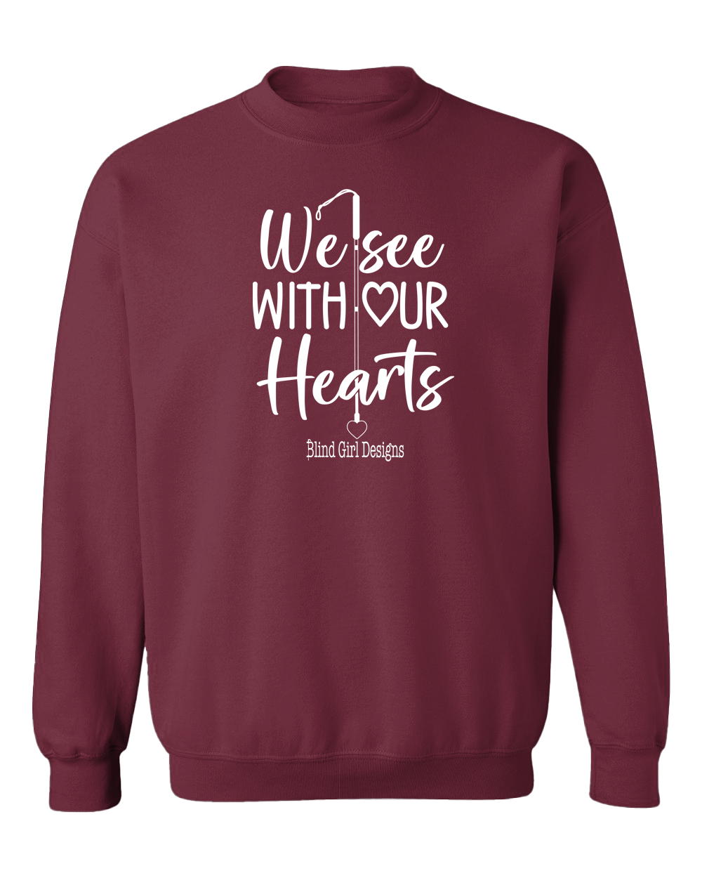 3D We See With Our Hearts Sweatshirt - Berry