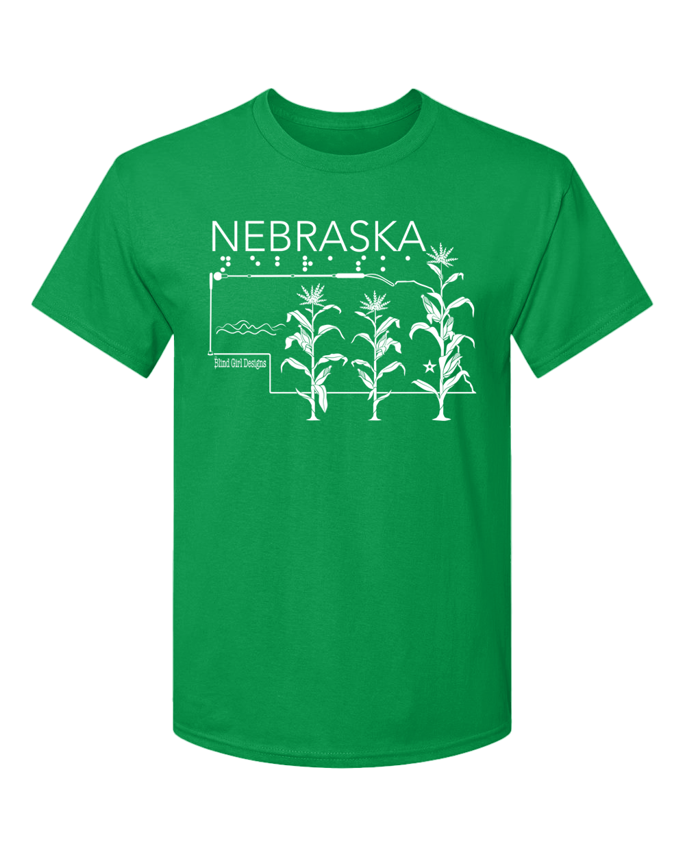 3D Tactile Nebraska T-Shirt - Irish Green