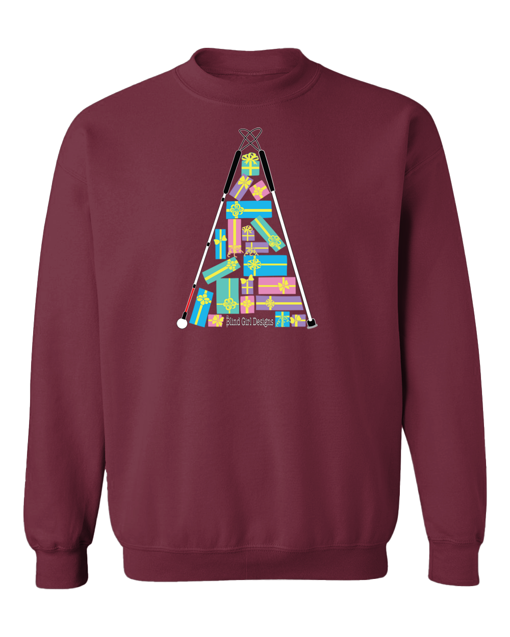 Christmas Tree of Gifts Sweatshirt - Berry