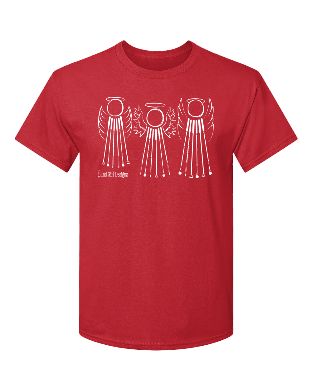 Tactile 3 Sweet White Cane Angels T-Shirt - Red