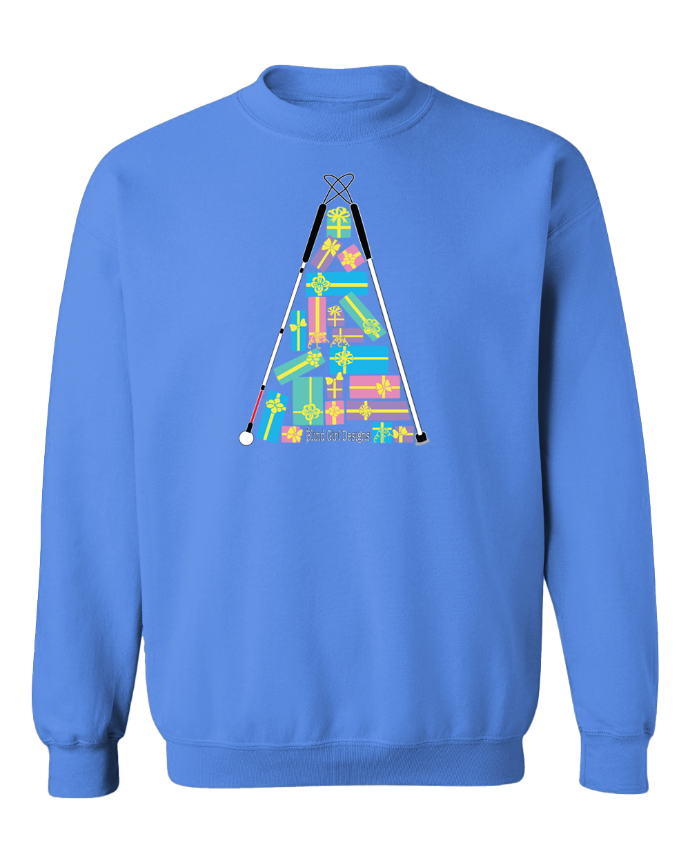 Christmas Tree of Gifts Sweatshirt - Carolina Blue