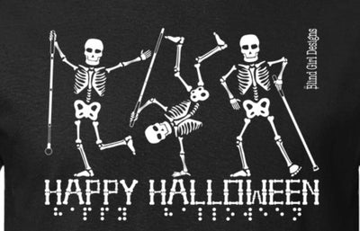 New! Dancing Skeletons Happy Halloween 3D Glow-in-the-Dark Sweatshirt - Black