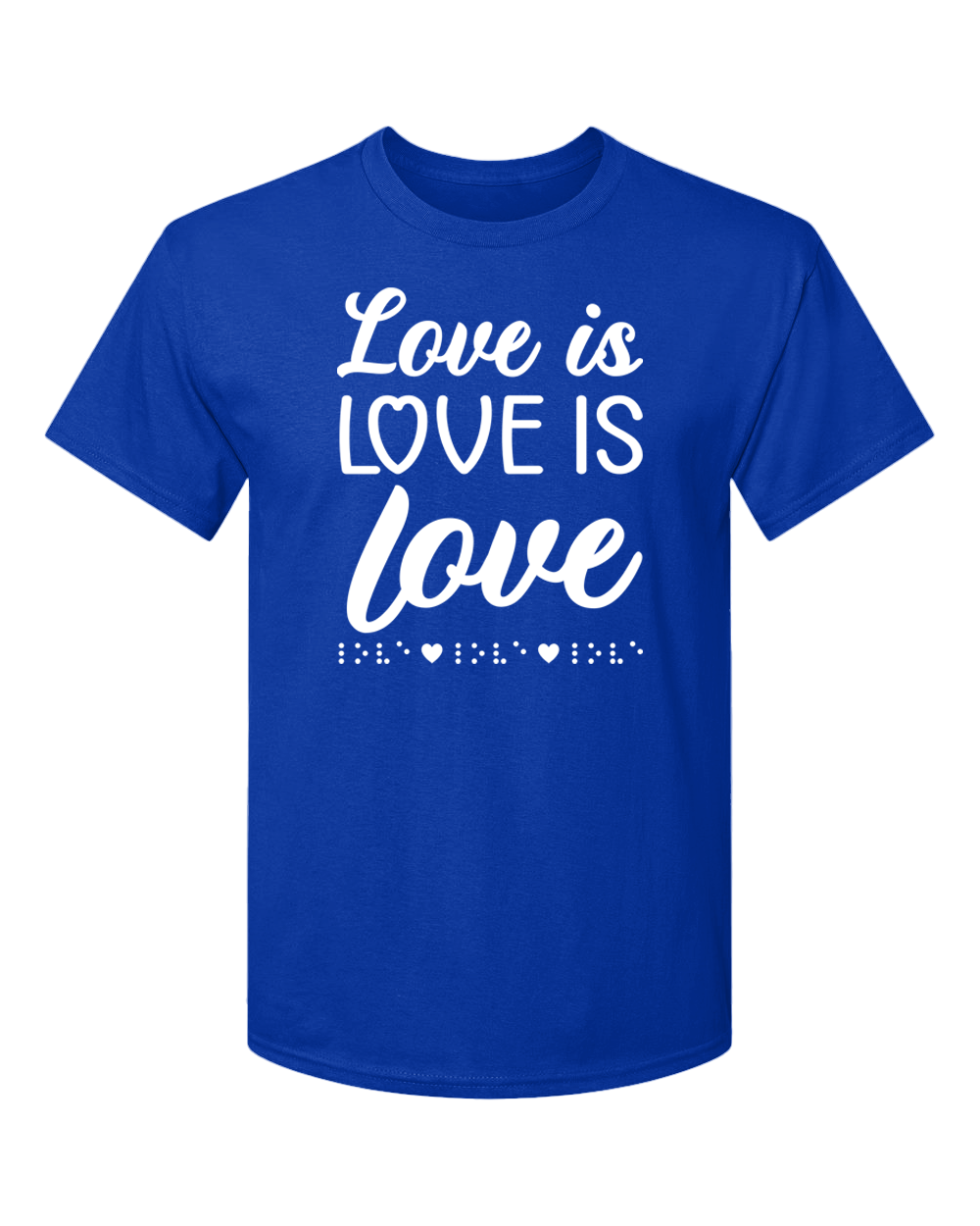 3D! Love is Love with Braille T-Shirt - Royal Blue