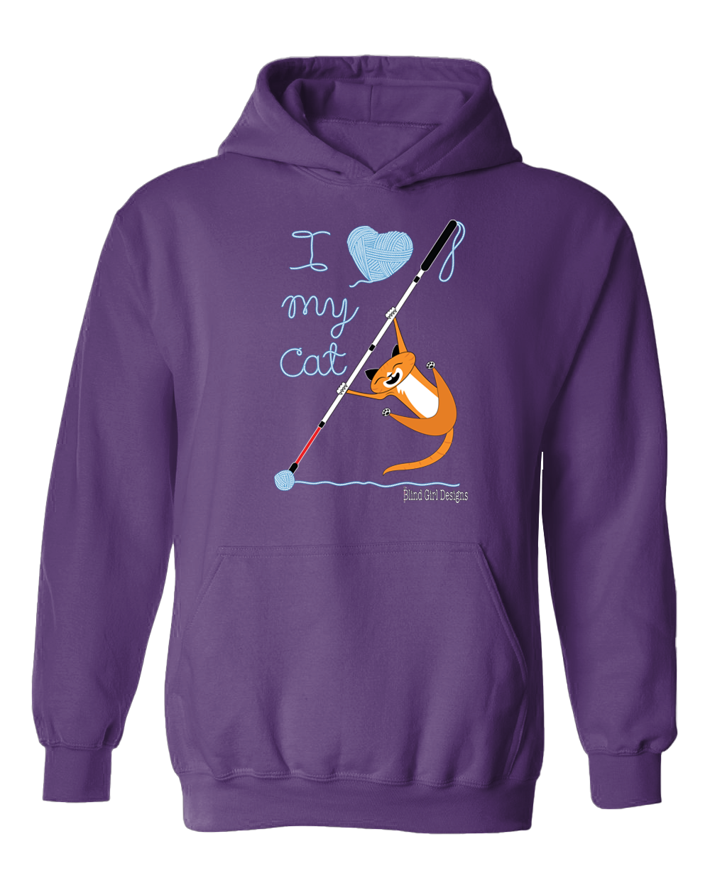 I Love My Cat! Hoodie - Purple