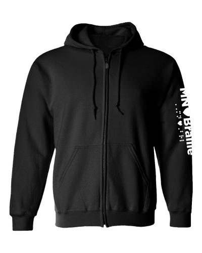 Minnesota  Braille Challenge zip hoodie black