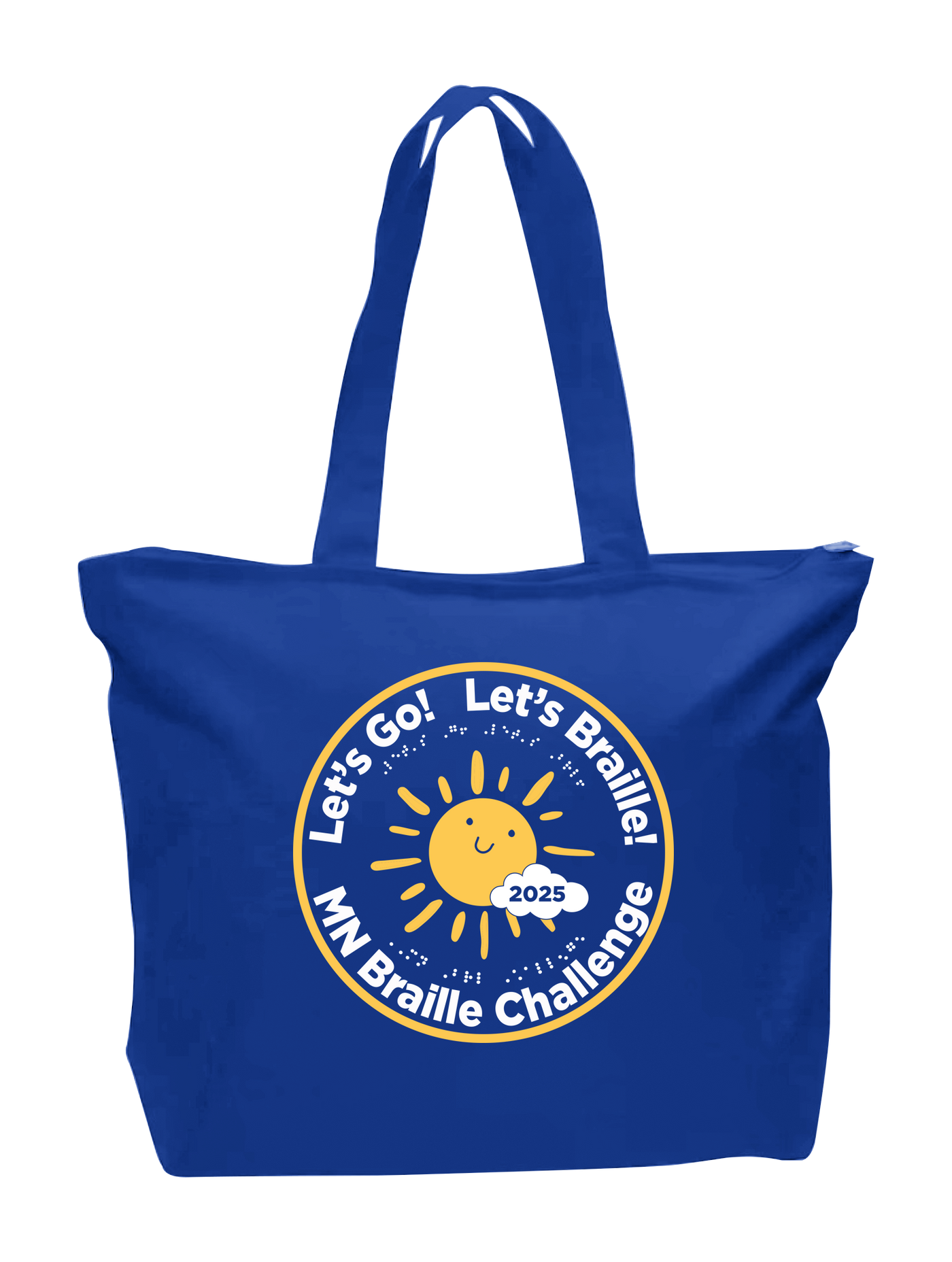 Minnesota Braille Challenge  Zip Tote royal blue