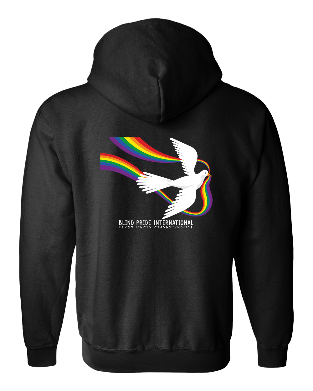 BPI Dove with Rainbow Zip Hoodie - Black