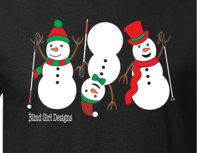 3 Dancing Snowmen with White Canes Zip Tote Bag in Black
