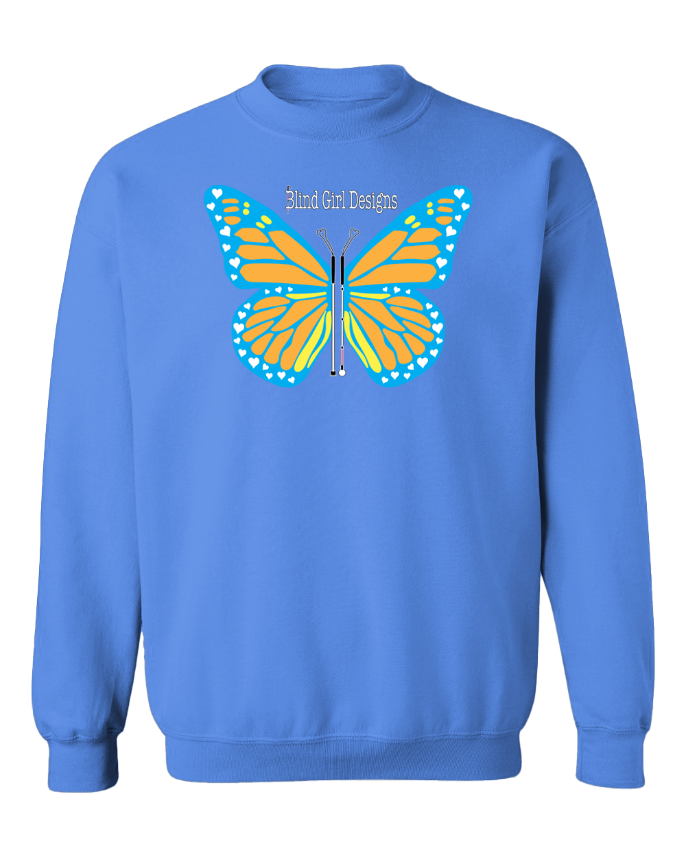 Butterfly of White Canes Sweatshirt - Carolina Blue