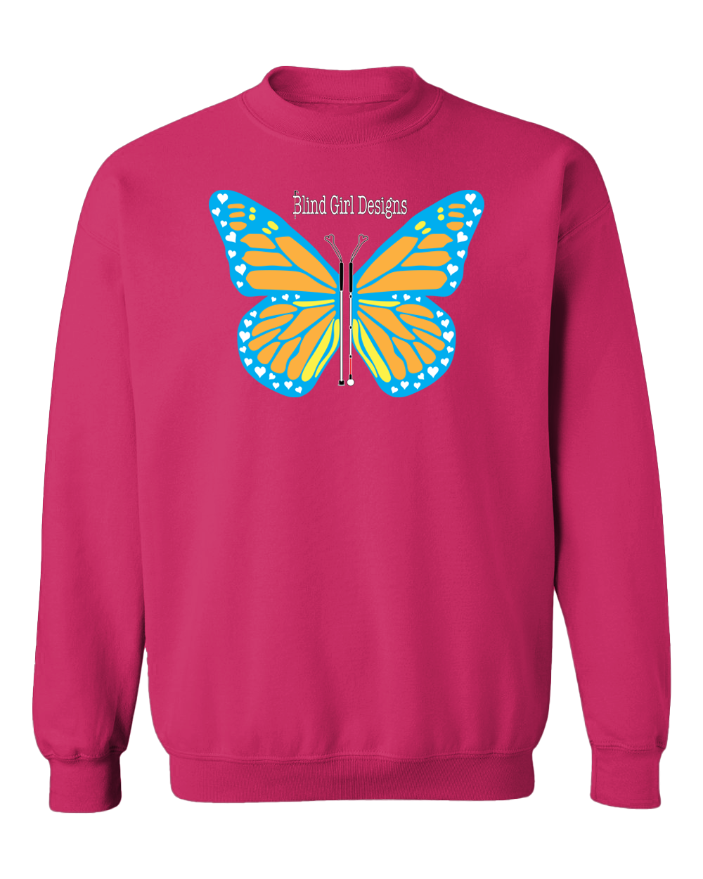 Butterfly of White Canes Sweatshirt - Pink
