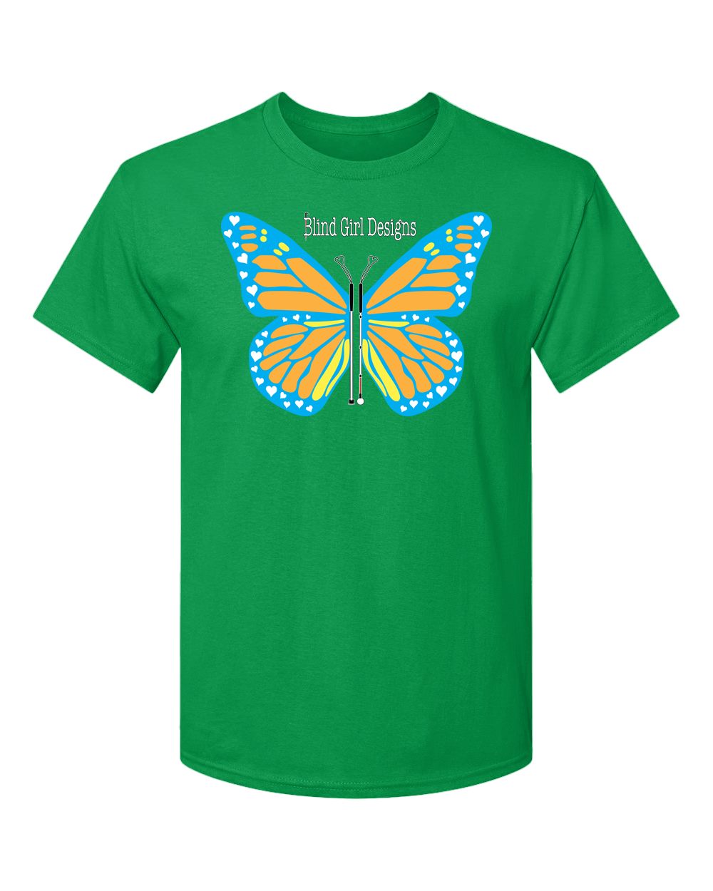 Butterfly of White Canes T-Shirt - Irish Green