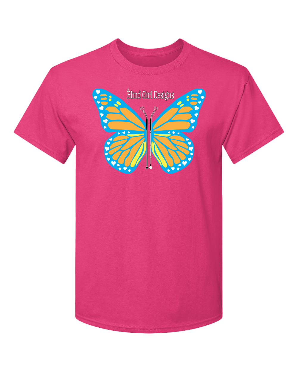 Butterfly of White Canes T-Shirt - Pink