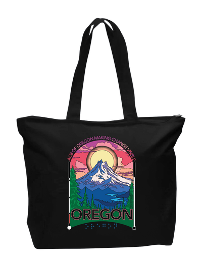 Oregon  full zip canvas tote black