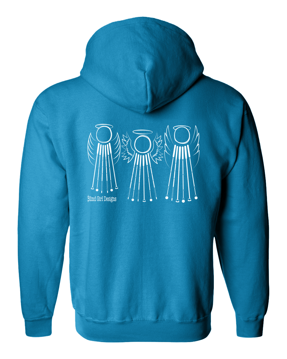 Tactile 3 Sweet White Cane Angels Full Zip Hoodie - Sapphire Blue