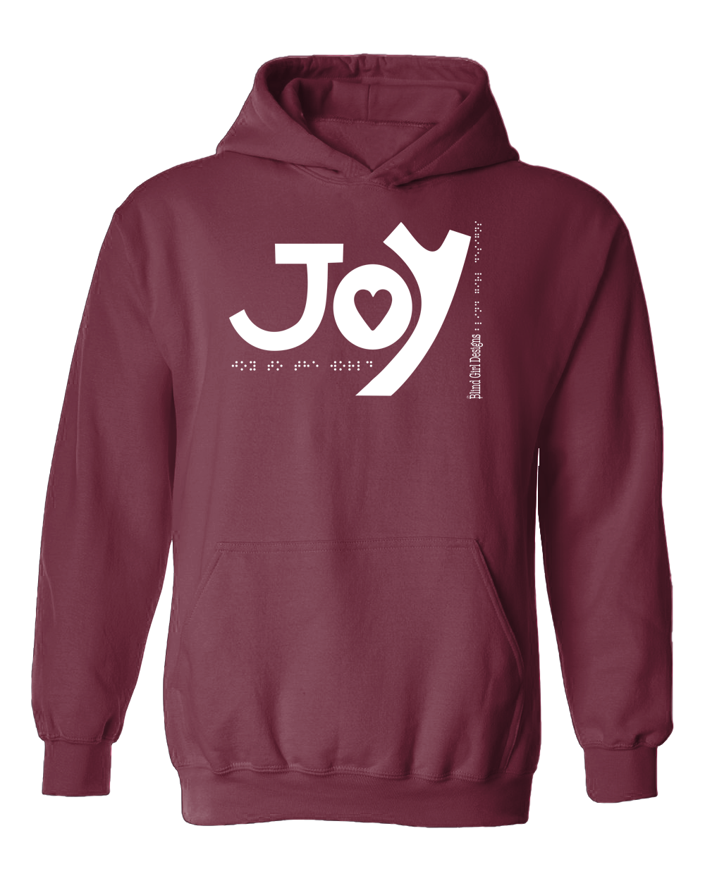 New 3D JOY Hoodie - Berry with White Glitter Ink