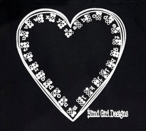 New! 3D Braille Heart T-Shirt Black