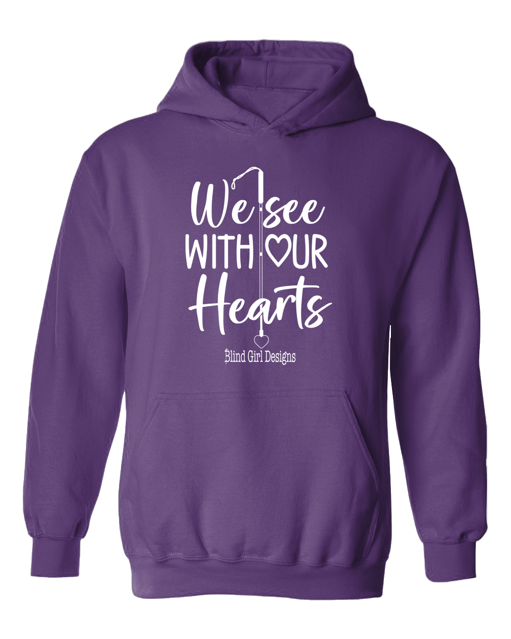 3D We See With Our Hearts Hoodie - Purple