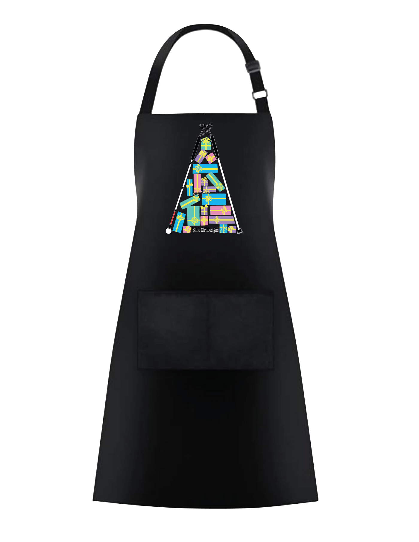 Christmas Tree of Gifts Chef  Apron - Black