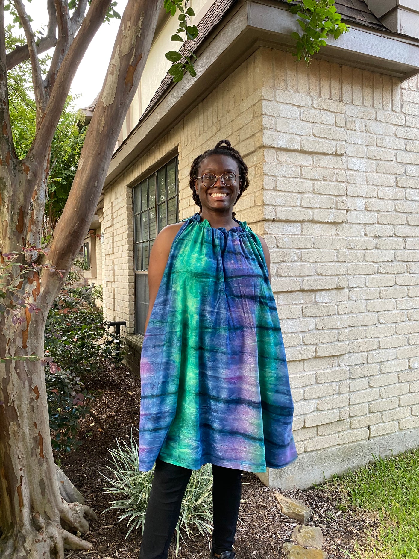 Sleeveless Pocketed Swing Dress beautiful crinkle fabric of blue, aqua pink-our number one best selling fabric!