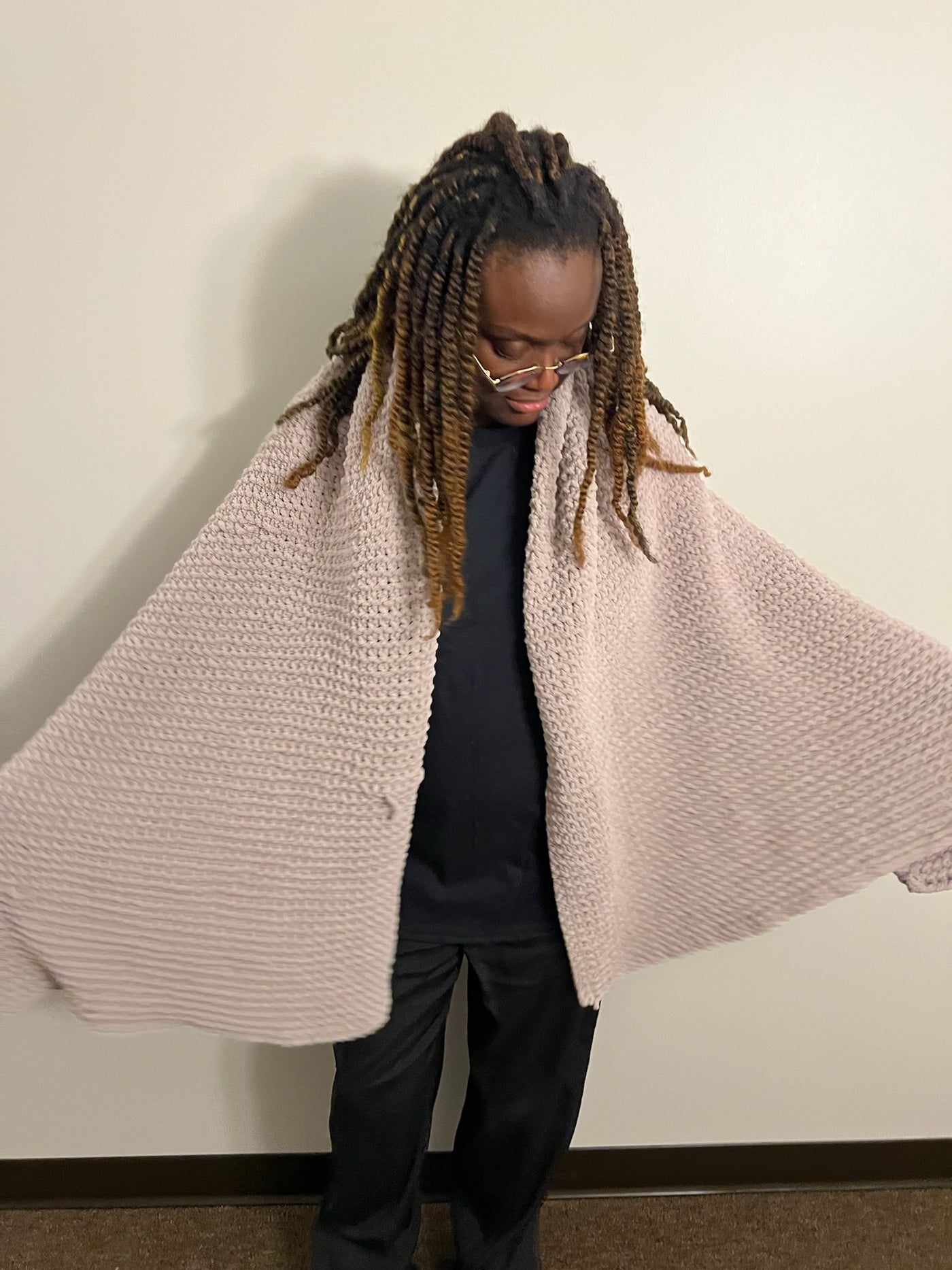 Yummy fluffy, versatile, shawl!