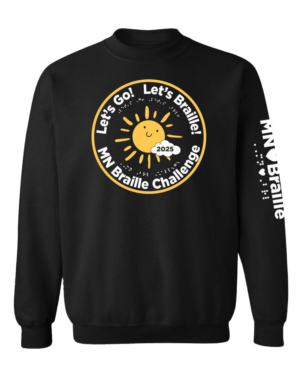 Minnesota Braille Challenge crewneck sweatshirt black