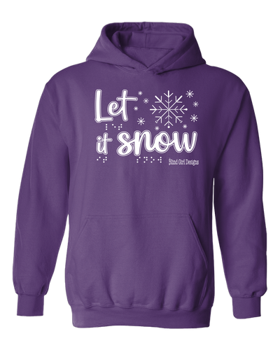 New! Tactile “Let It Snow!” Glow-in-the-Dark Hoodie - Purple