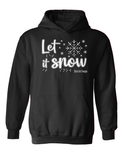 New! Tactile “Let It Snow!” Glow-in-the-Dark Hoodie - Black