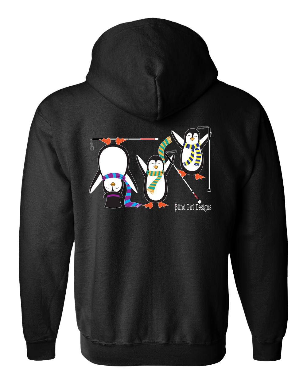 Happy Penguins Zip Hoodie black