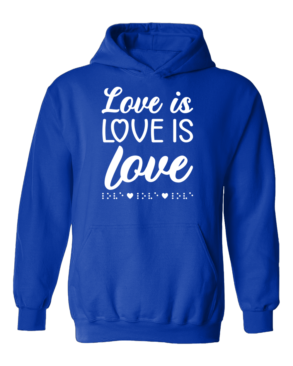 3D! Love is Love with Braille Hoodie - Royal Blue