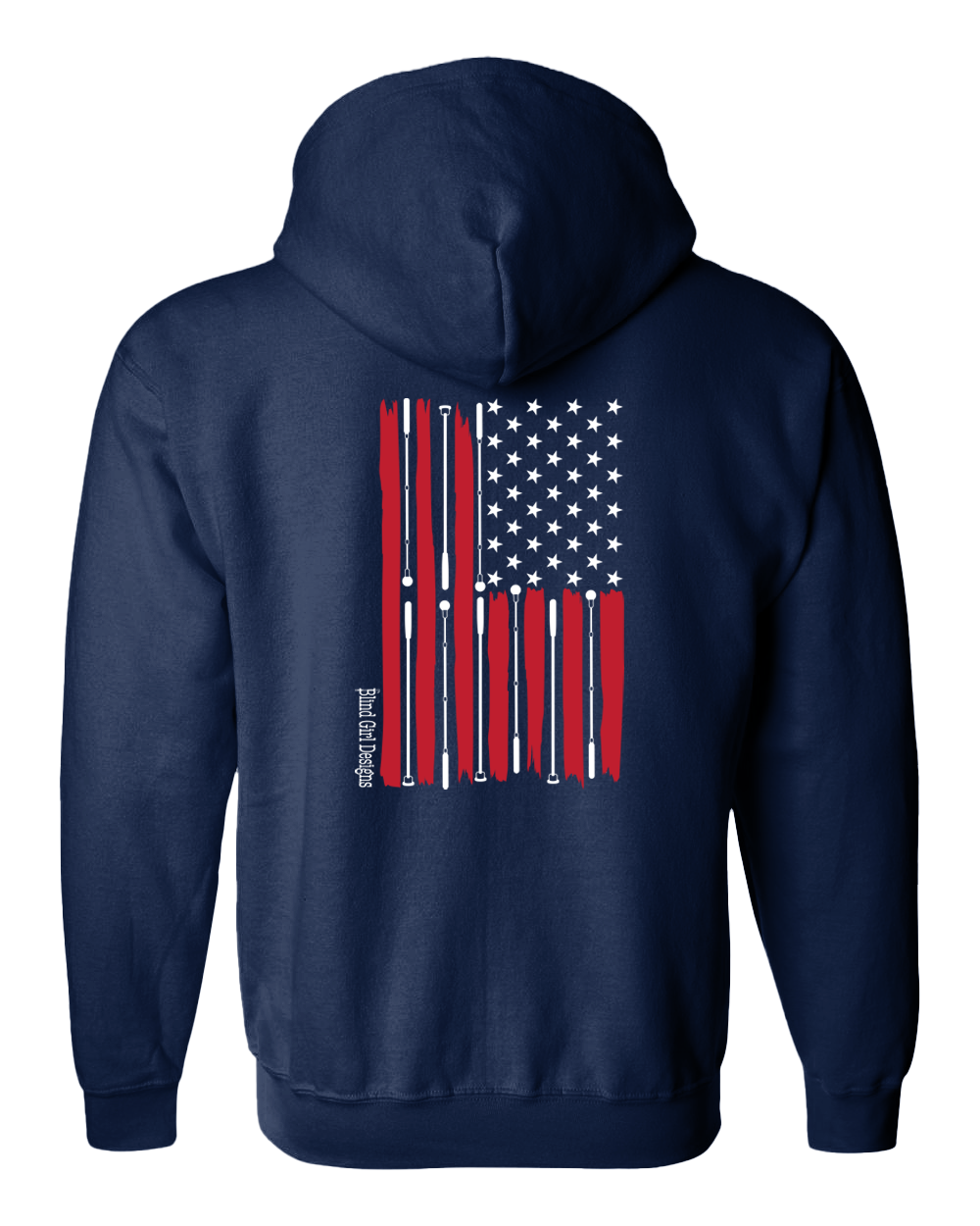 Beautiful American flag Zip Hoodie navy blue