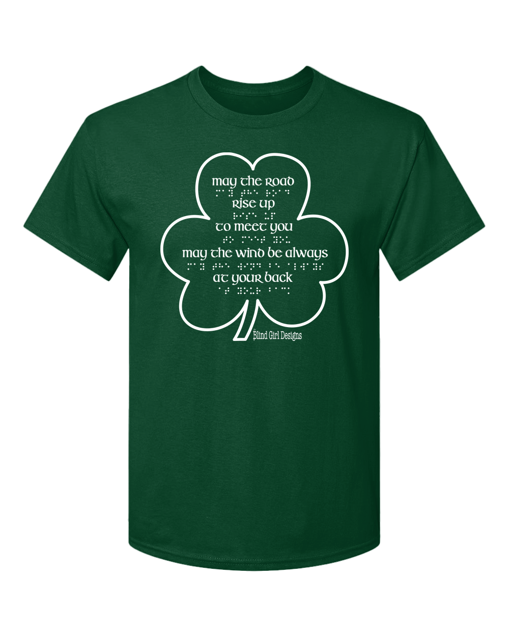 New 3D Glow-in-the-Dark Irish Blessing T-Shirt - Forest Green