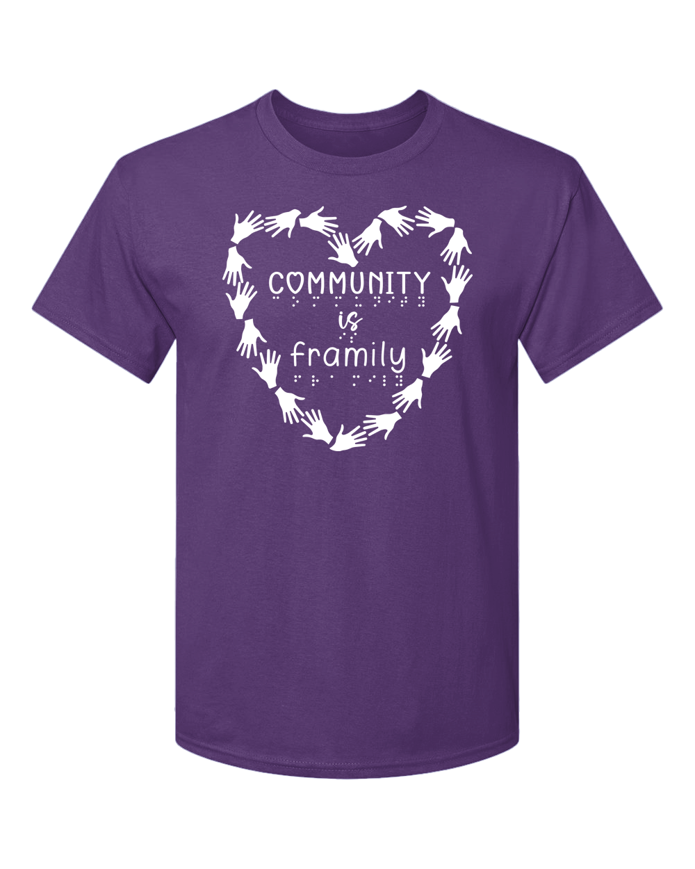 Community is Framily t shirt purple