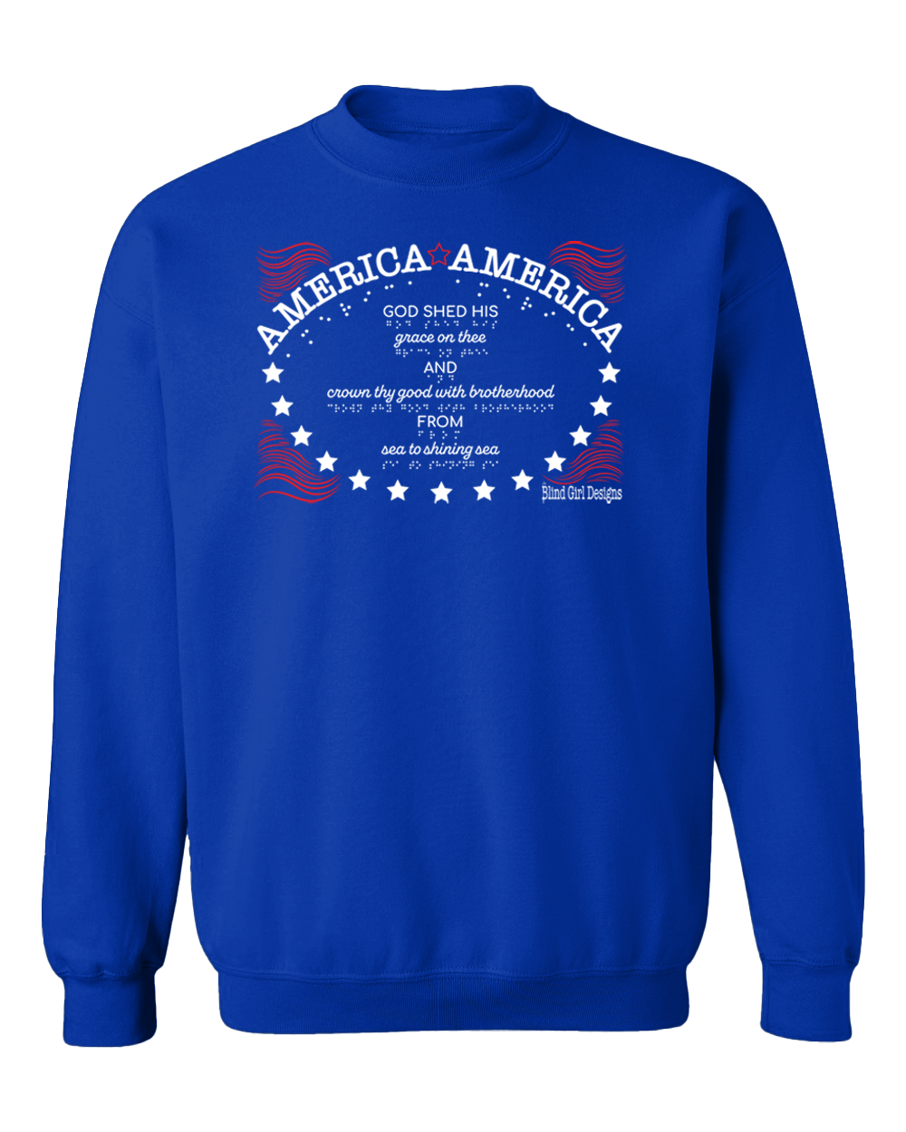 3D America America Crewneck Sweatshirt - Royal Blue