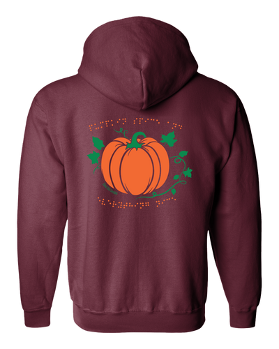 New! 3D Pumpkin Spice Harvest Zip Hoodie - Berry