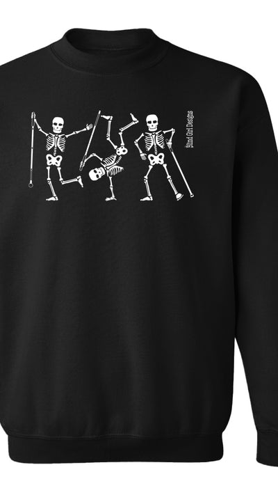 NEW! Dancing Skeletons 3-D Glow-in-the-Dark Sweatshirt - Black (no words or braille)