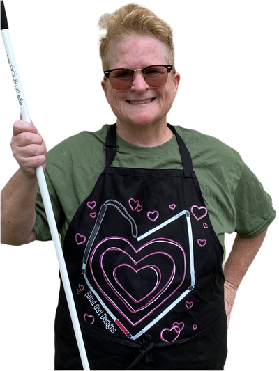 Sweetest Heart of White Canes Print chef, apron black