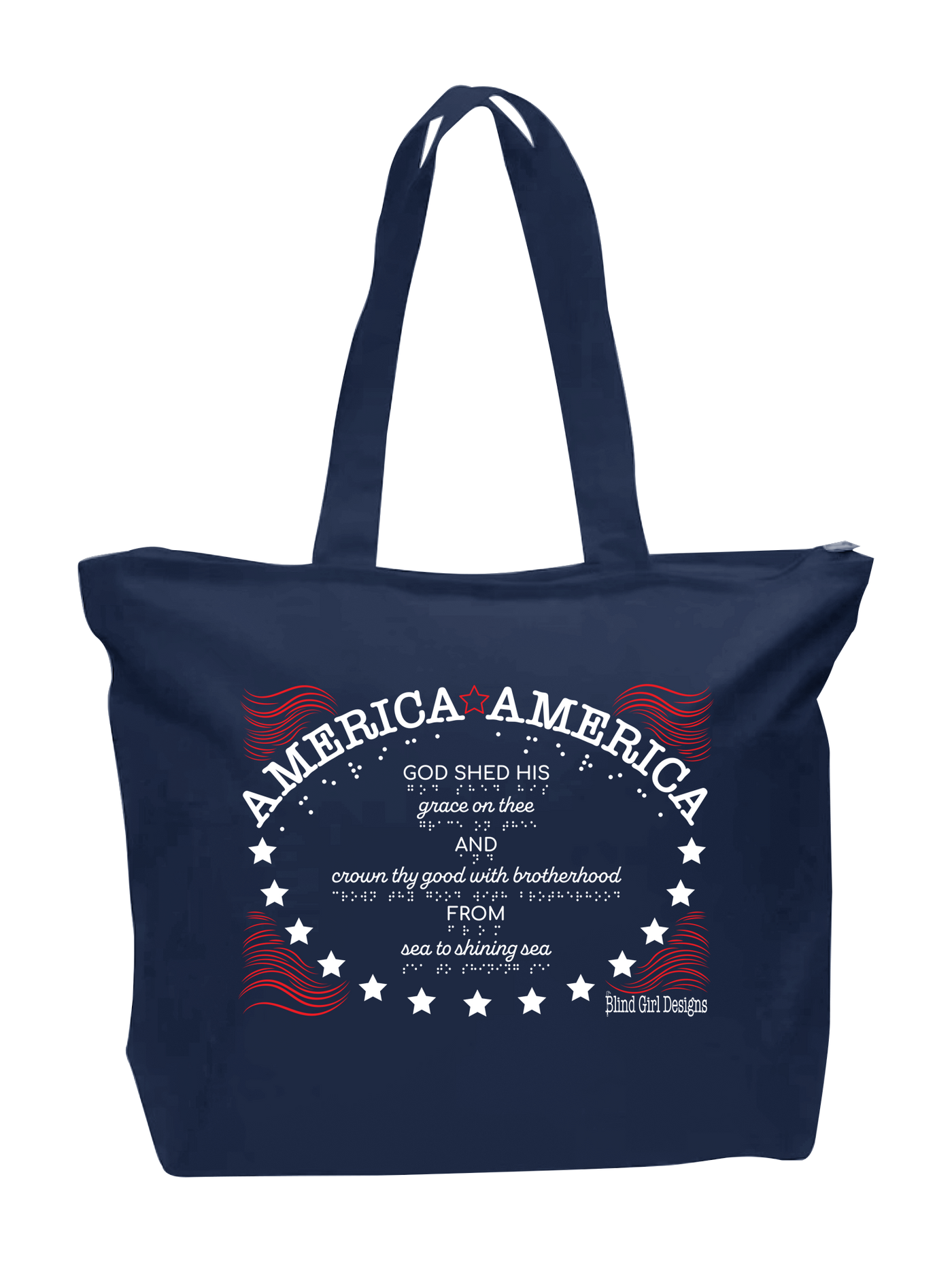 3D AMERICA AMERICA Zip Totebag - Navy Blue