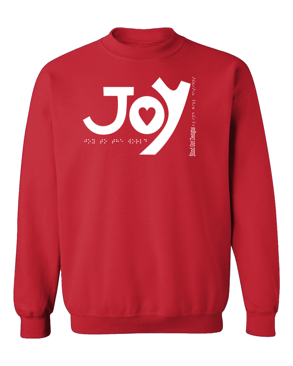 New 3D JOY Sweatshirt - Red with White Glitter Ink