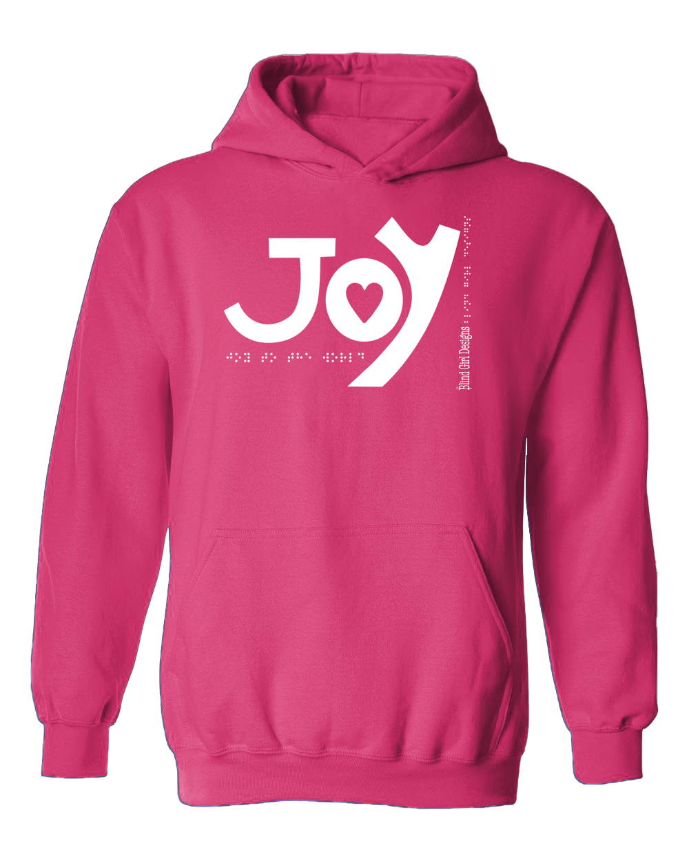 New 3D JOY Hoodie - Pink with White Glitter Ink