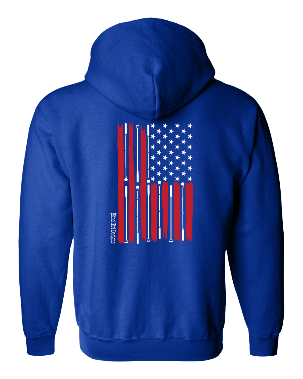 Beautiful American flag Zip Hoodie Royal blue