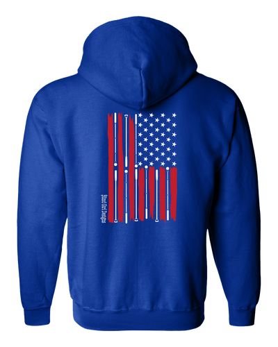 Beautiful American flag Zip Hoodie Royal blue