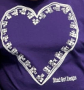 New!! 3D  Tactile Braille Heart   Purple  Hoodie -