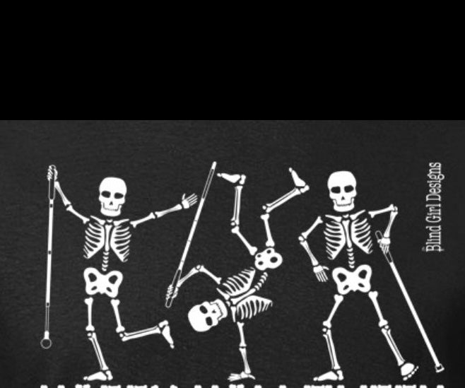 New! Dancing Skeletons 3-D Glow-in-the-Dark T-Shirt - black