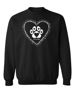 3D I Love My Guide Dog Crewneck Sweatshirt - Black