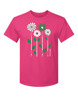 3D Pretty Daisies T-Shirt - Vibrant Pink