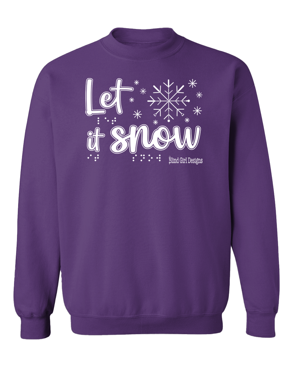 New! Tactile “Let It Snow!” Glow-in-the-Dark Sweatshirt - Purple