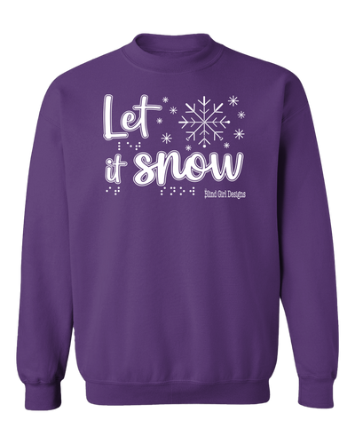 New! Tactile “Let It Snow!” Glow-in-the-Dark Sweatshirt - Purple