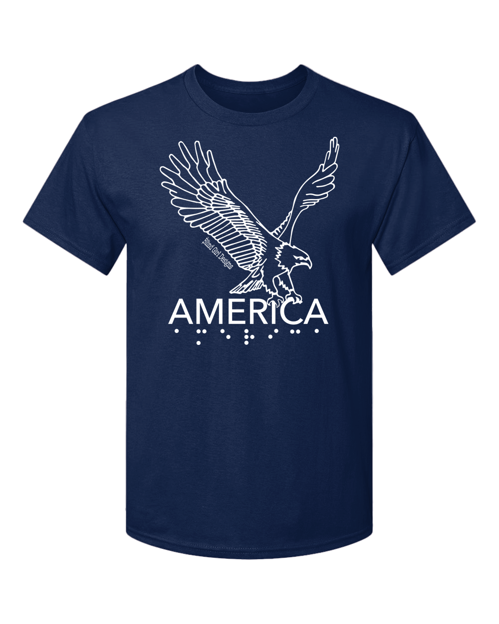 3D Tactile American Eagle T-Shirt - Navy Blue