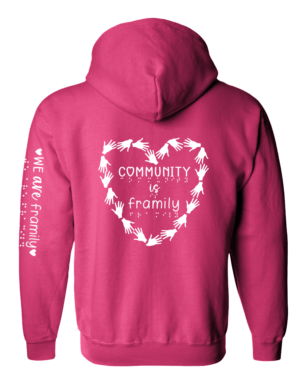 Community is framily Zip Hoodie pink