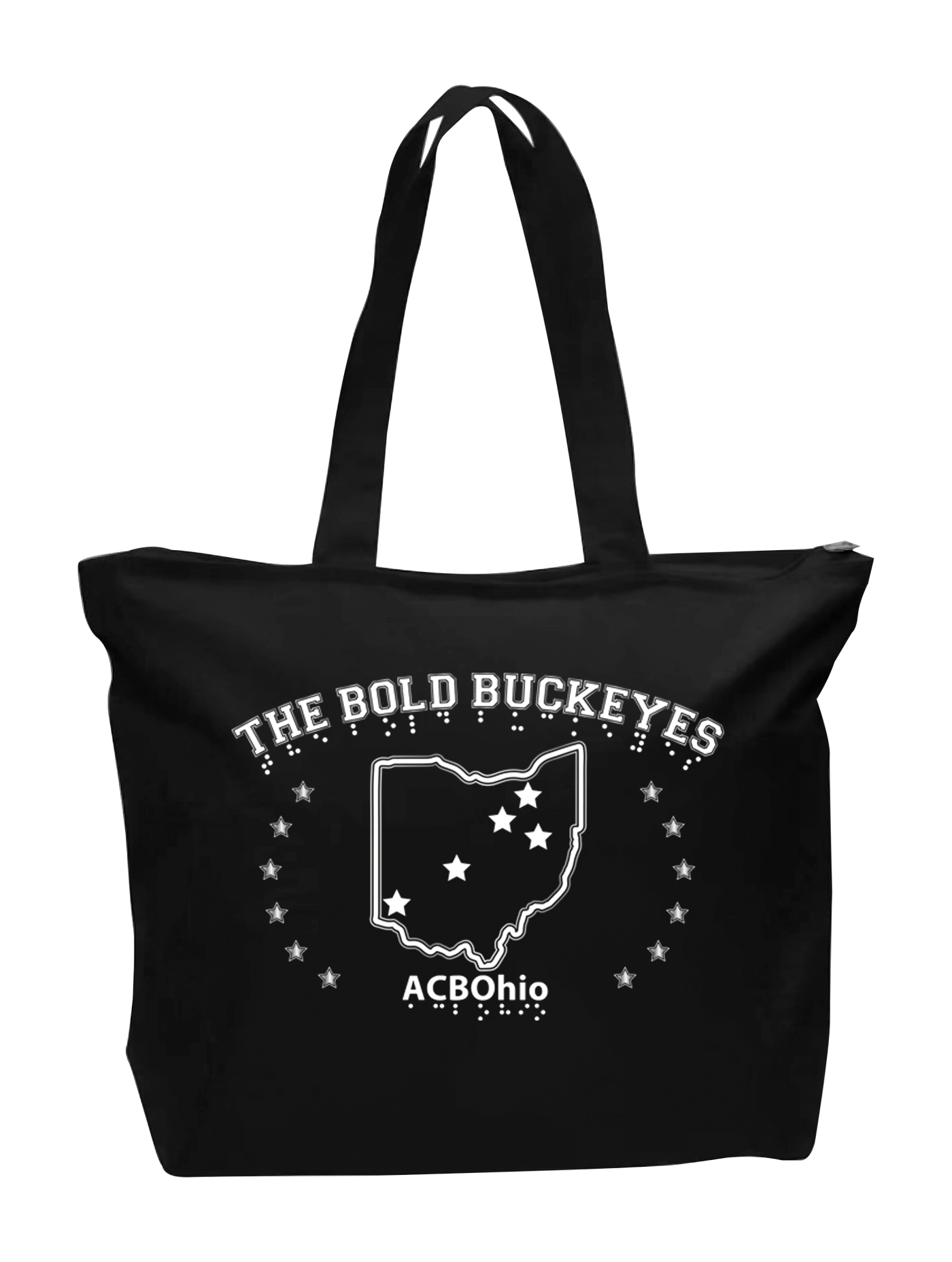 Bold Buckeyes 2025 Zip Tote Black